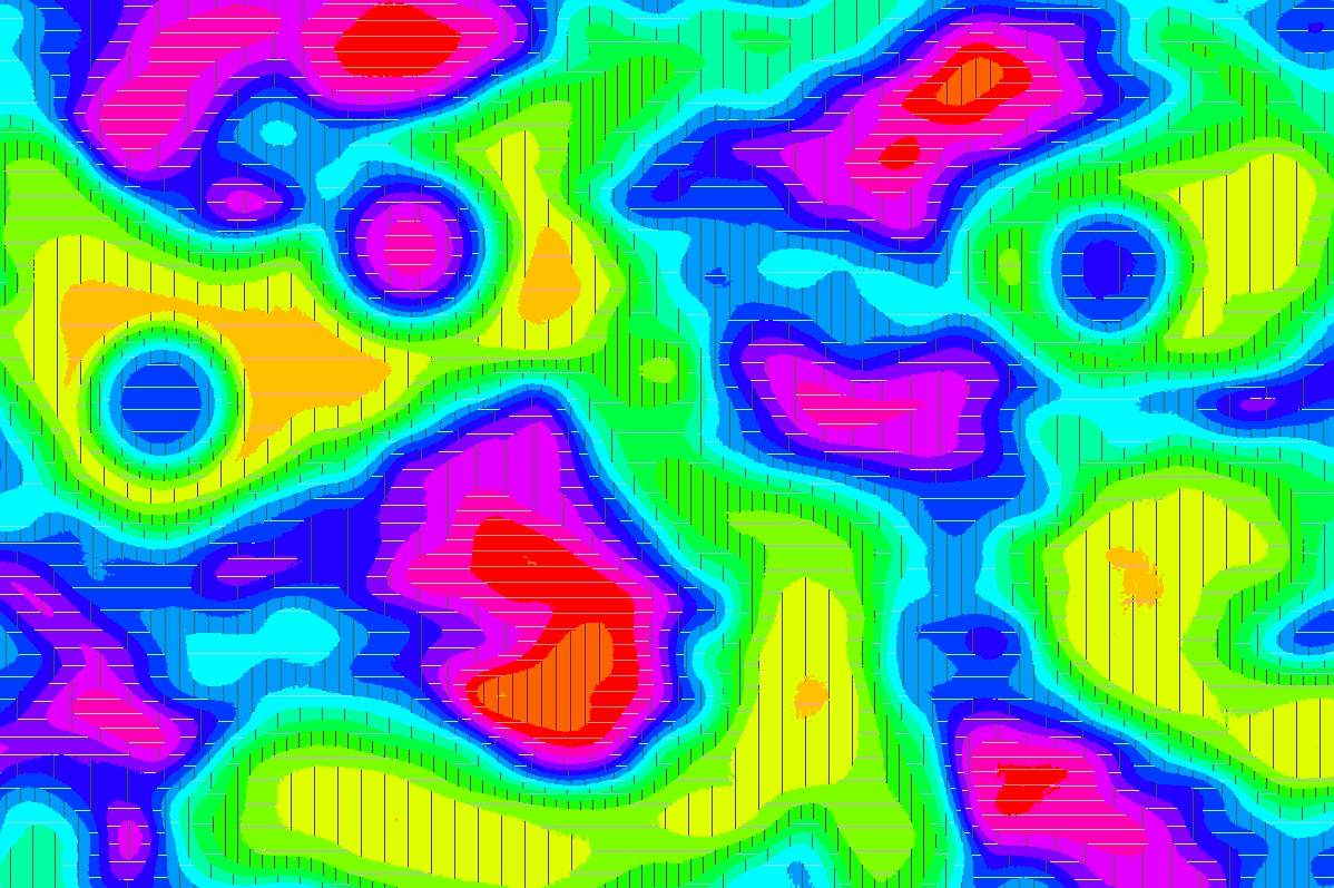Capture du programme montrant des strates de couleurs (vue 2)