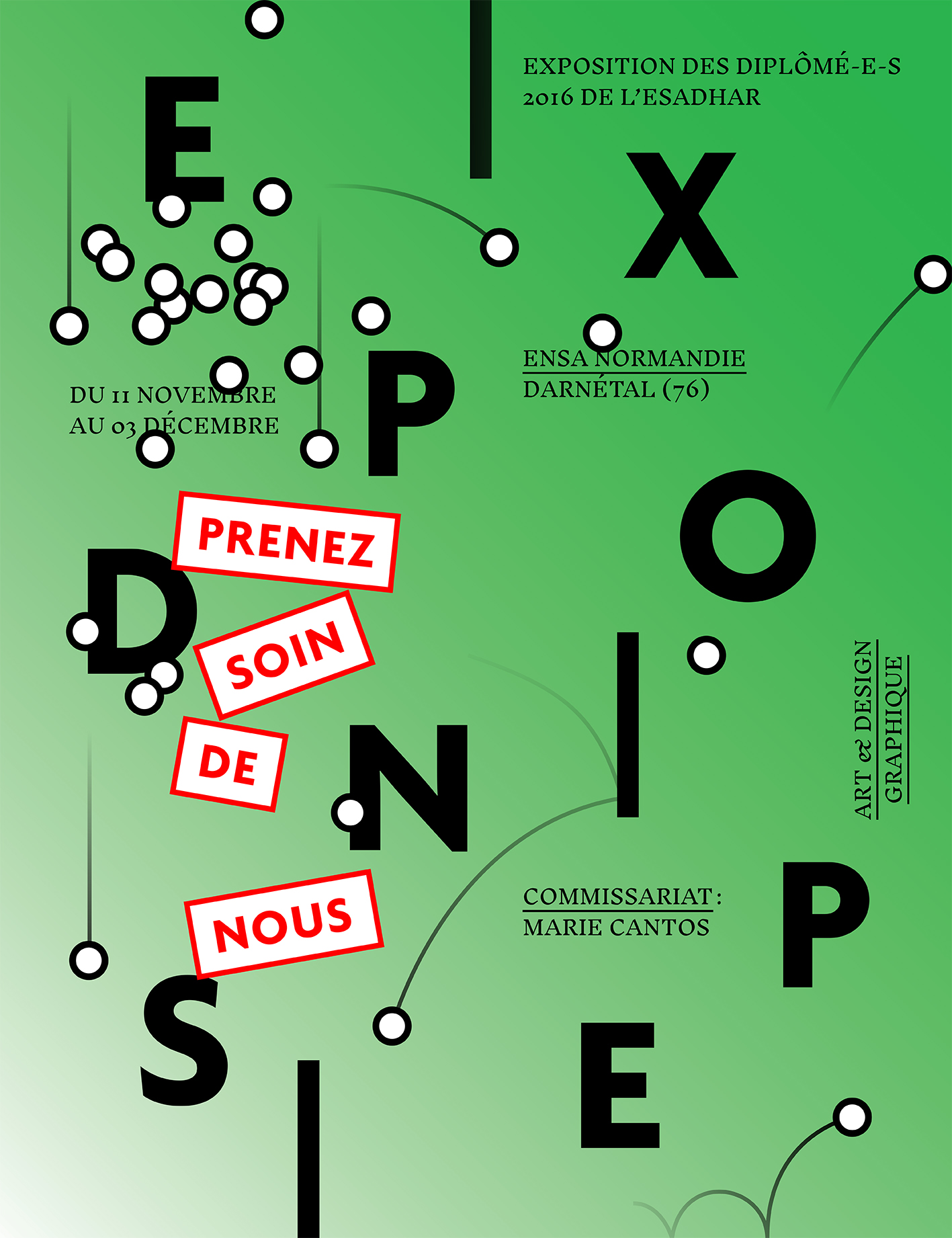 Poster for the exhibition Prenez soin de nous (version 1)