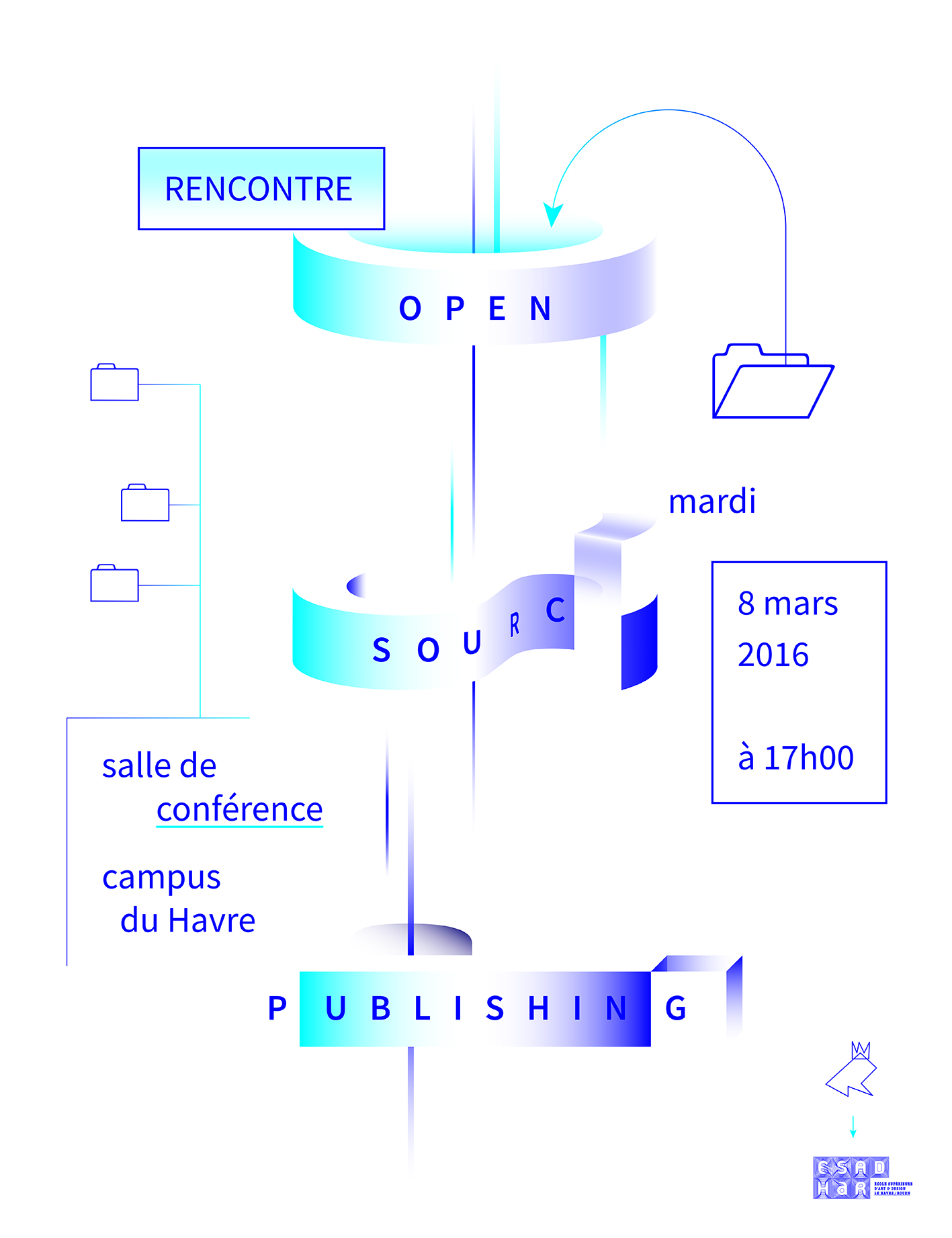 Affiche pour la conférence d'Open Source Publishing