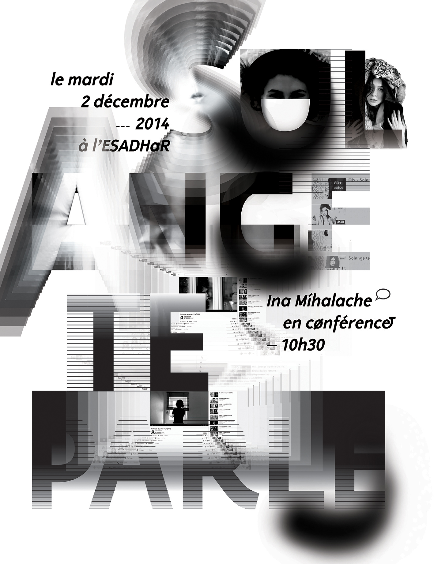 Affiche pour la conférence de Solange Te Parle
