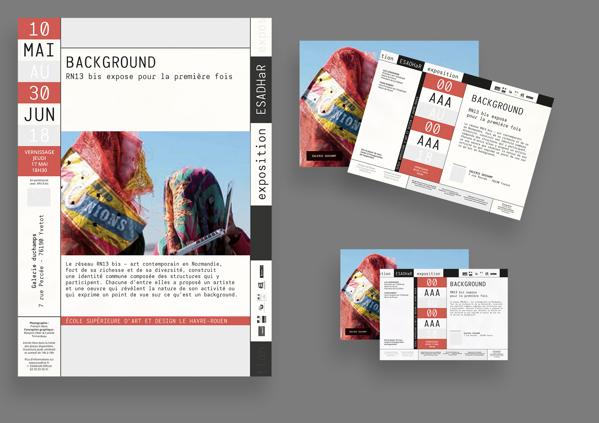 Overview of templates: poster and landscape invitation cards