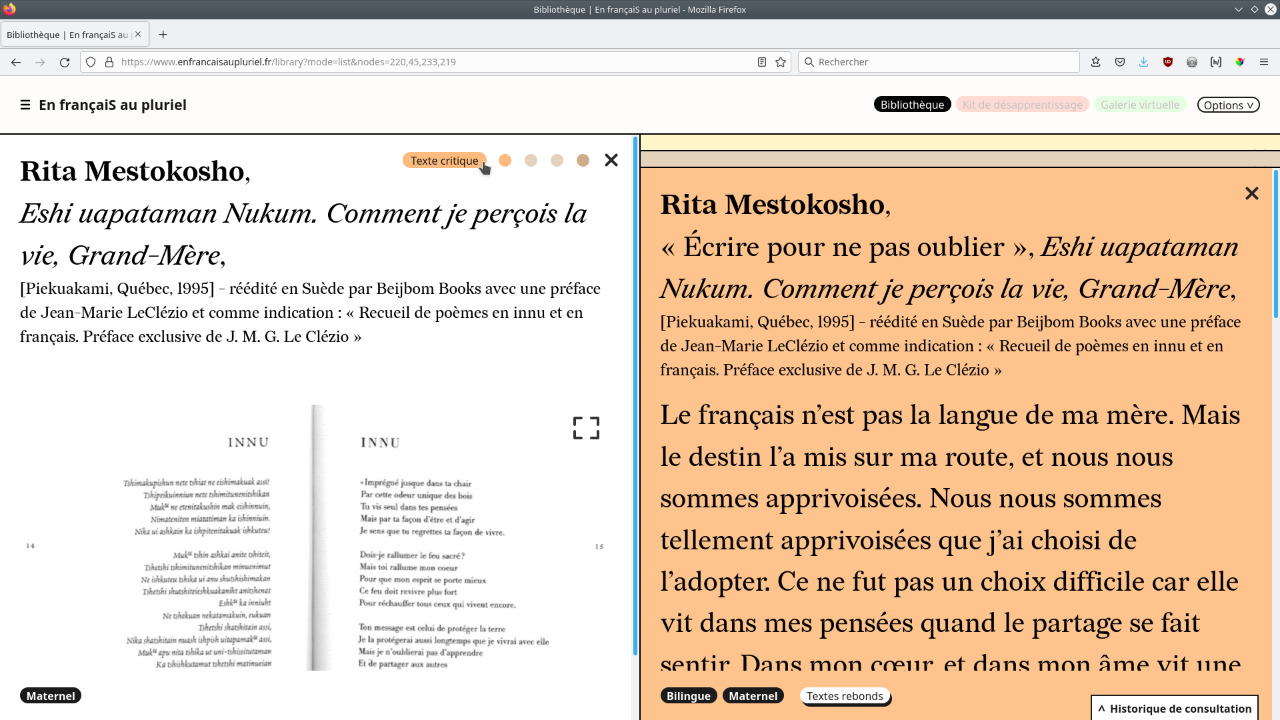 Double-page display of two texts by the same author
