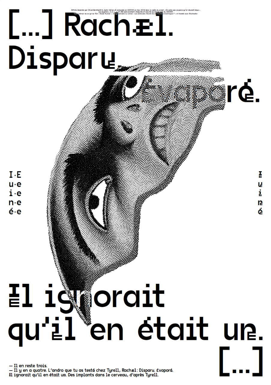 Affiche graphique qui met en scène du texte avec des glyphes inclusifs