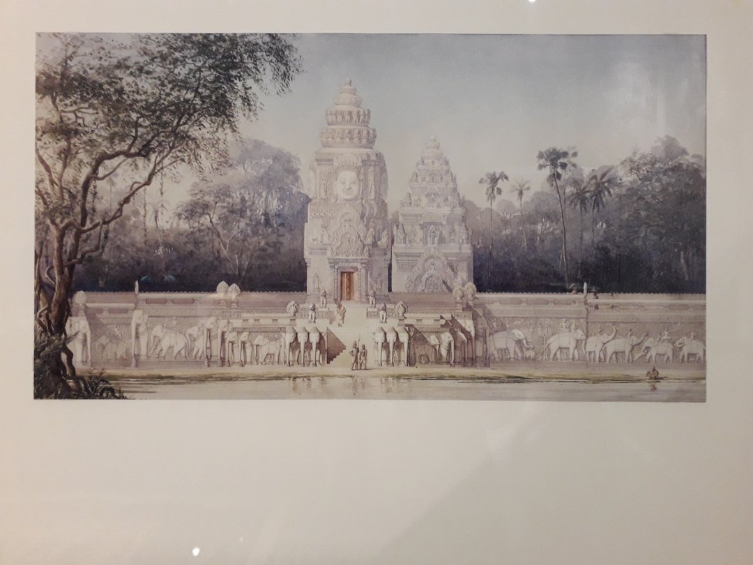 Illustration peinte d'un temple cambodgien